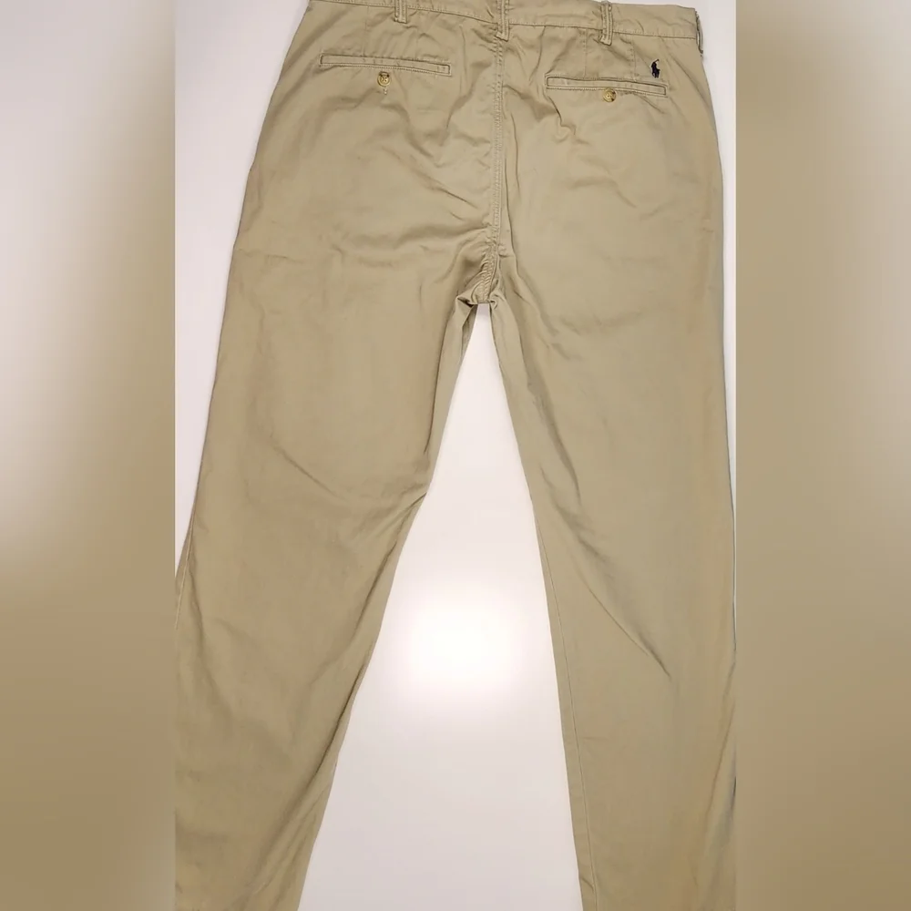 Polo Ralph Lauren Beige Cotton Flat Front Casual Pants Men's‎ Solid 36/34